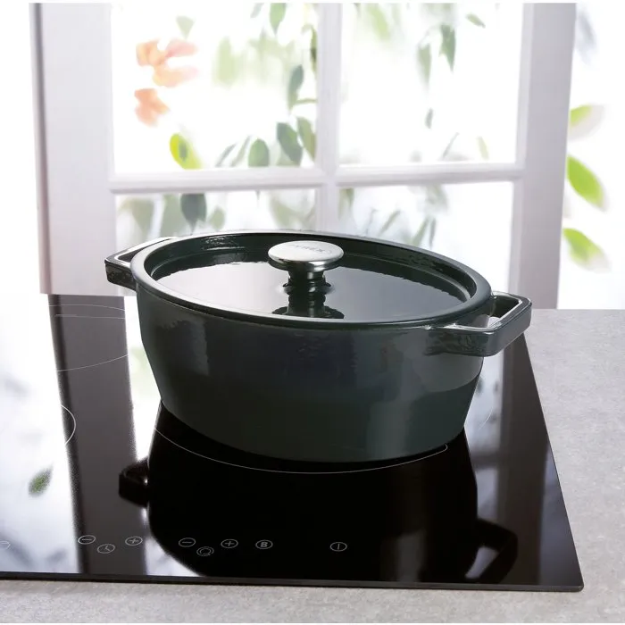 Pyrex Cazuela ovalada de hierro fundido 29 cm para cocción lenta color azul oscuro - PYR3426470303644