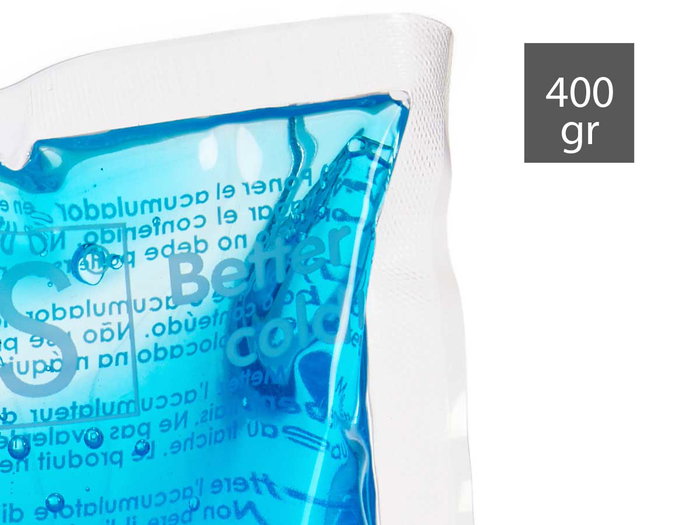 Leknes Acumulador de Frío 400 ml Azul, Dimensiones 22.5x14.5x2.5 cm para Expositor, Material Plástico (PE) (Set de 24)