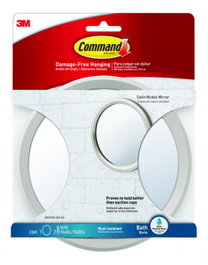 3M Espejo para Baño y Ducha Níquel Ø17 cm