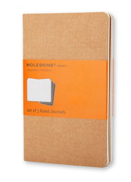 Cuaderno Moleskine Cahier 9X14 64H Horizontal Marron Kraft Set De 3