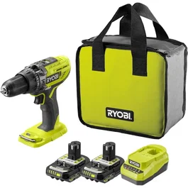 Ryobi Paquete de Taladro Percutor Inalámbrico 18V con 2 Baterías de 2Ah