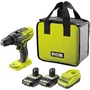 Ryobi Paquete de Taladro Percutor Inalámbrico 18V con 2 Baterías de 2Ah