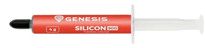 Genesis Pasta Térmica Silicon 900, Conductividad Térmica 12.8 W/mK, 4 gr, con Espátula y Paño, para PC, Laptop y Consolas - NTG-2329