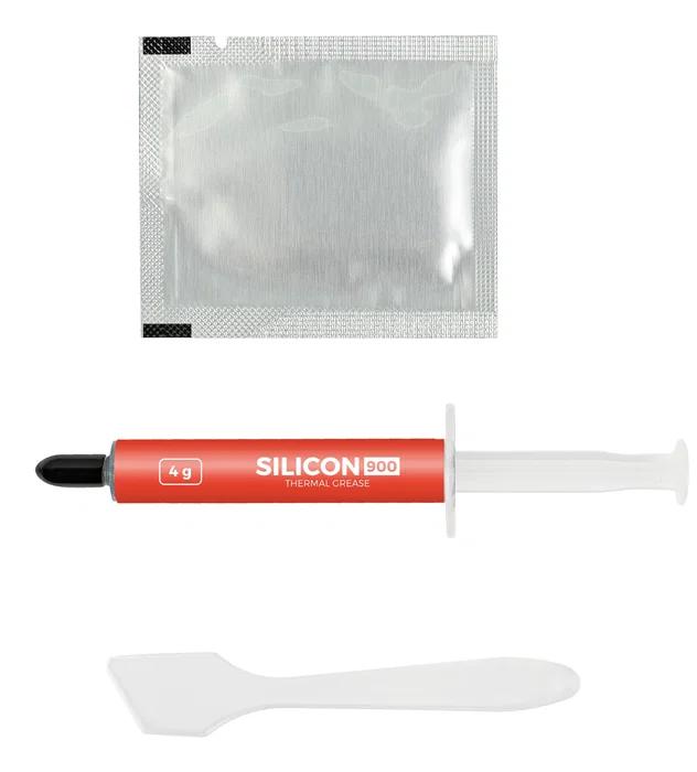 Genesis Pasta Térmica Silicon 900, Conductividad Térmica 12.8 W/mK, 4 gr, con Espátula y Paño, para PC, Laptop y Consolas - NTG-2329