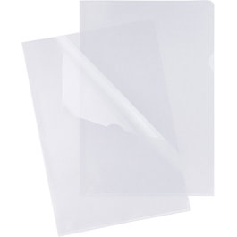 GRAFOPLAS Dossier Ángulo Recto PP 110µ Liso Transparente (Set de 4 paquetes de 100 unidades)