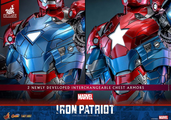 Marvel Figura Diecast Comic Masterpiece 1/6 Iron Patriot Hot Toys Exclusive 32 cm