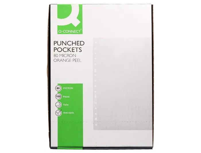 Q-connect Funda Multitaladro Folio 80 micras Piel de Naranja Transparente para Archivo Caja 100 Unidades Q-connect Funda Multitaladro Folio 80 micras Piel de Naranja Transparente para Archivo Caja 100 Unidades