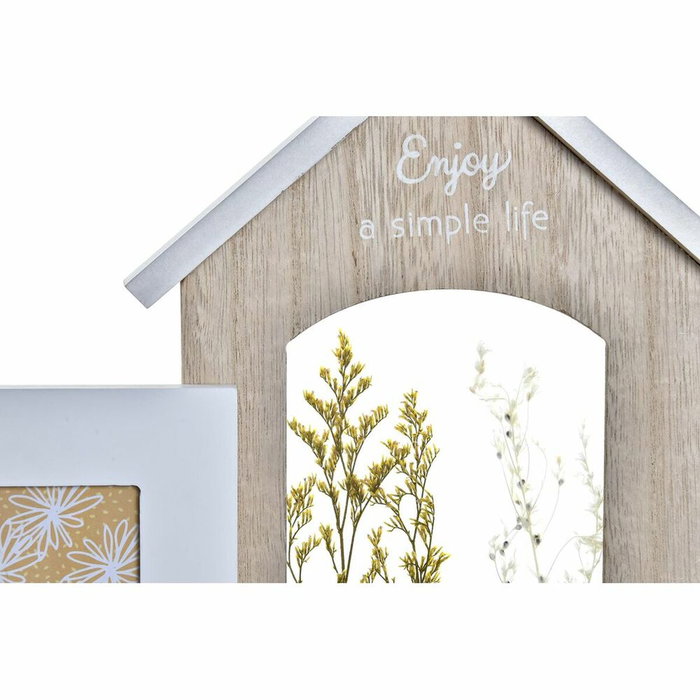 DKD Home Decor Marco Multifoto MDF y Cristal Diseño Flor Surtido de 2 Unidades