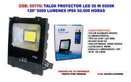 TALOX Proyector Foco LED 50W 6500K 120º 5000 Lumen IP66