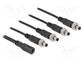 DeLOCK Cable divisor de CC 5,5 x 2,1 mm 1 x hembra a 4 x macho atornillable