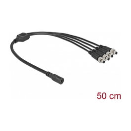 DeLOCK Cable divisor de CC 5,5 x 2,1 mm 1 x hembra a 4 x macho atornillable