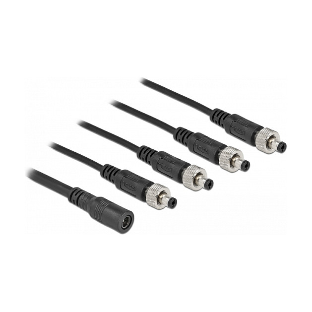 DeLOCK Cable divisor de CC 5,5 x 2,1 mm 1 x hembra a 4 x macho atornillable