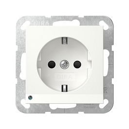 GIRA 417003 Enchufe Schuko LED con SH System 55, 1 módulo, 250 V, 16 A, color blanco