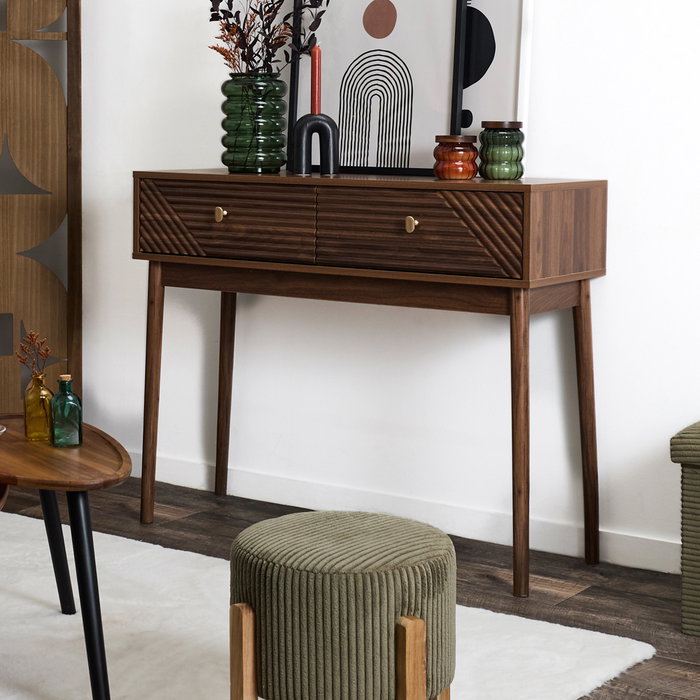 Home Deco Factory Consola Cocooning con 2 Cajones 100x35 cm