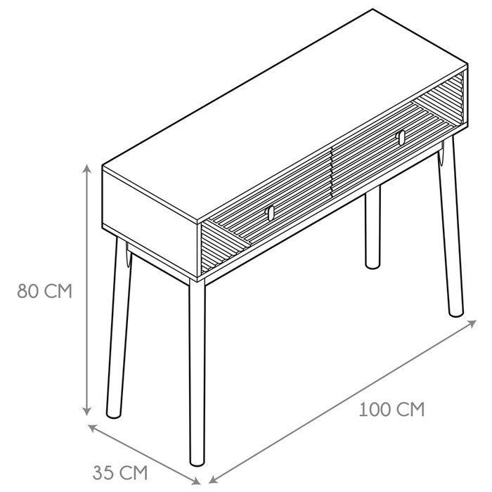 Home Deco Factory Consola Cocooning con 2 Cajones 100x35 cm