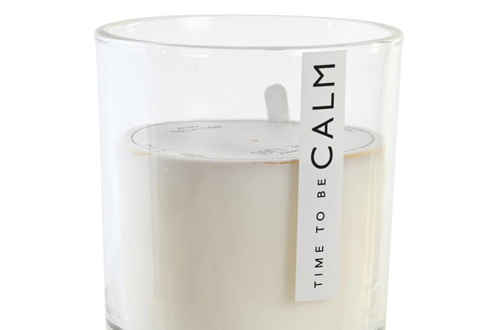 DKD Home Decor Vela de Cera de Parafina Perfumada Calm, Blanca