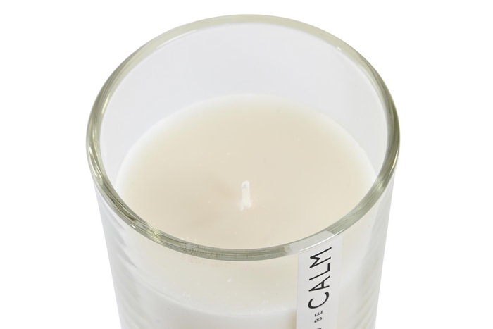 DKD Home Decor Vela de Cera de Parafina Perfumada Calm, Blanca