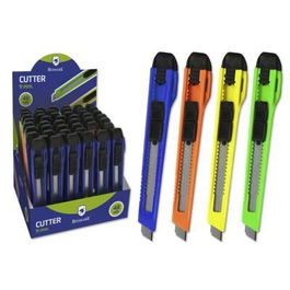 Bismark Cutter Estrecho Cuchilla Fracturable 9 mm Sistema Bloqueo Cuchilla Intercambiable Colores Surtidos