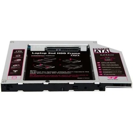 ADAPTADOR PARA PORTÁTIL WOXTER HDD CADDY 20 - PARA SUSTITUIR DVD POR HD/SSD DE 2.5"/6.35CM 9.5MM - INCLUYE DESTORNILLADOR Y TORNILLOS