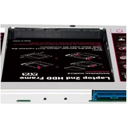 ADAPTADOR PARA PORTÁTIL WOXTER HDD CADDY 20 - PARA SUSTITUIR DVD POR HD/SSD DE 2.5"/6.35CM 9.5MM - INCLUYE DESTORNILLADOR Y TORNILLOS