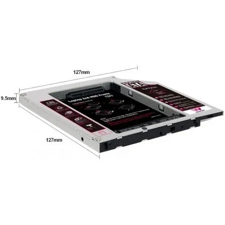 ADAPTADOR PARA PORTÁTIL WOXTER HDD CADDY 20 - PARA SUSTITUIR DVD POR HD/SSD DE 2.5"/6.35CM 9.5MM - INCLUYE DESTORNILLADOR Y TORNILLOS