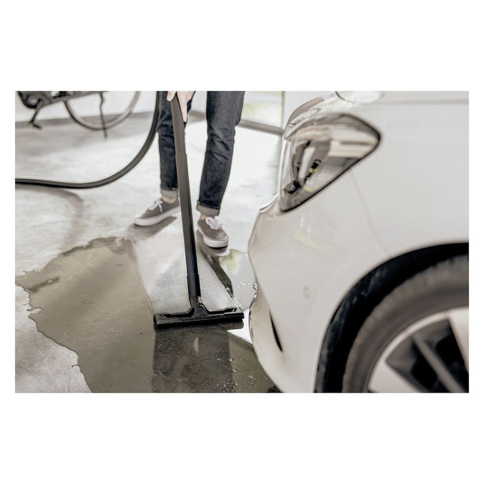 Kärcher WD 3 S V-17/4/20 Aspiradora de Tambor 1000W Seca y Húmeda, Capacidad 17L, con Bolsa para el Polvo, Color Acero/Amarillo