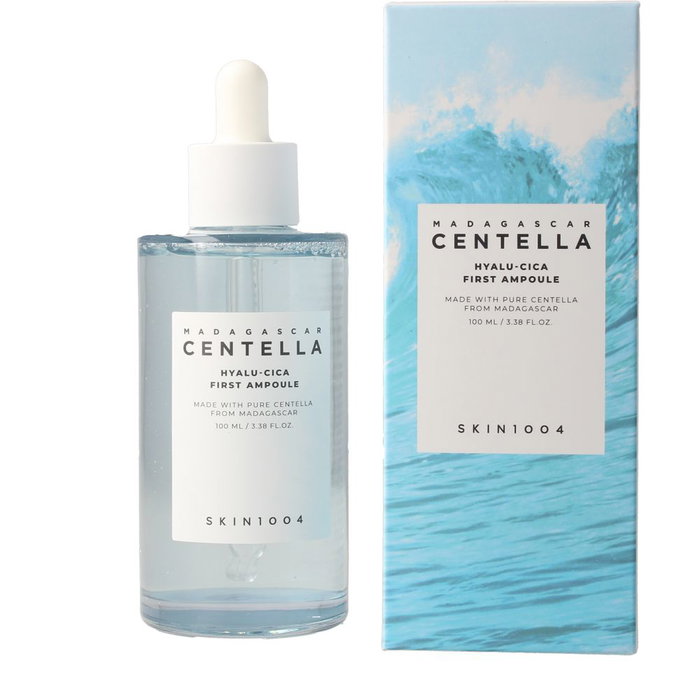 Skin1004 Madagascar Centella Hyalu-Cica Serum Ampolla - 100 ml - Suero Hidratante con Ácido Hialurónico y Centella Asiática para Piel Seca y Deshidratada