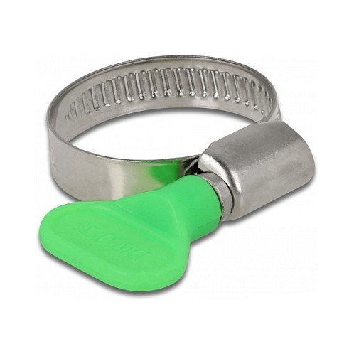 DeLOCK Abrazadera de manguera con tuerca de mariposa 22 - 32 mm, 10 unidades, verde DeLOCK Abrazadera de manguera con tuerca de mariposa 22 - 32 mm, 10 unidades, verde