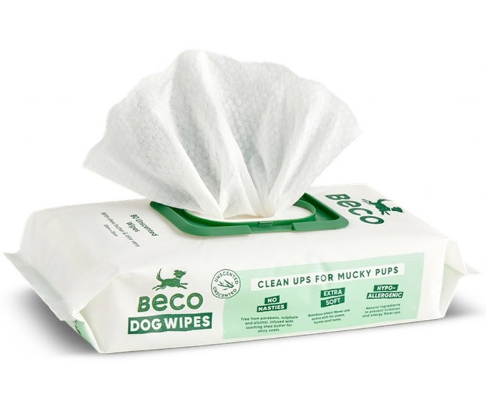 Beco Toallitas Bambú 80un Perro Limpieza Piel Natural