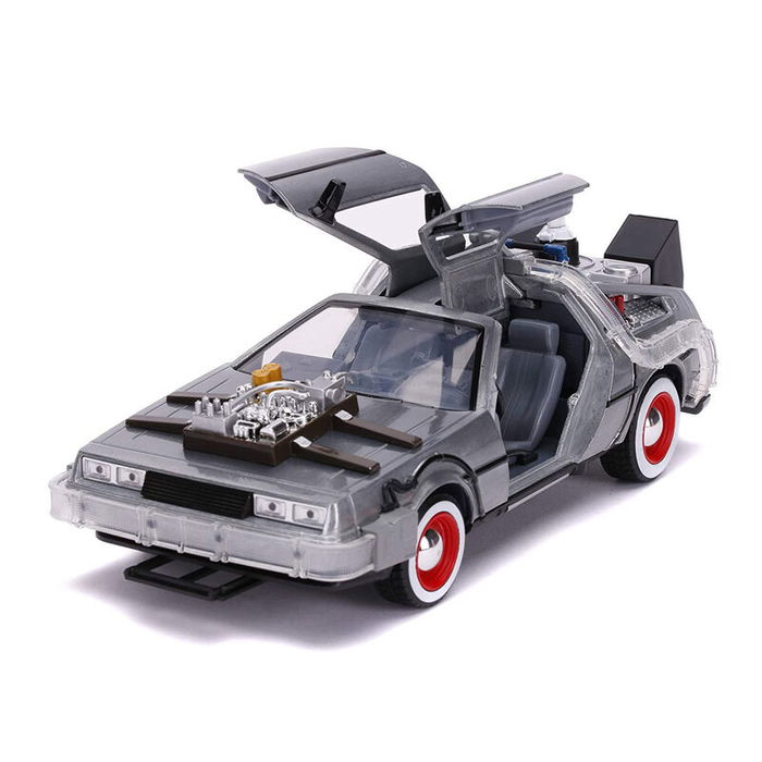 Jada Toys Coche DLorean Regreso al Futuro 3 Escala 1:24 con Puertas Abatibles y Luz +8 Años