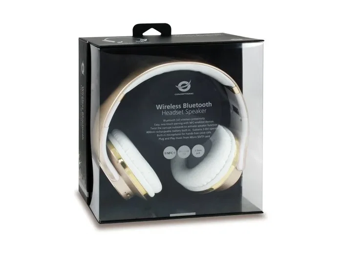Conceptronic CHSPBTNFCSPKG Auriculares Bluetooth con Función Altavoz Oro