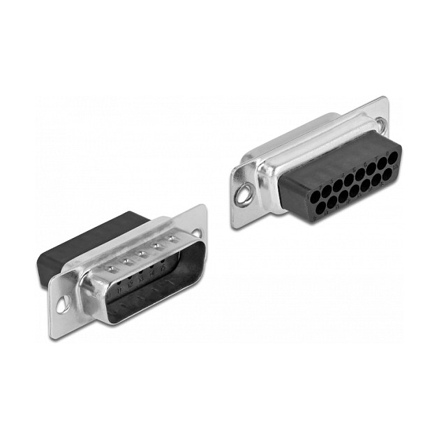 DeLOCK Adaptador D-Sub 15 Pin Macho a RJ45 Hembra Negro