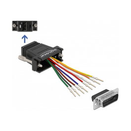DeLOCK Adaptador D-Sub 15 Pin Macho a RJ45 Hembra Negro
