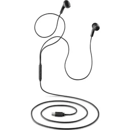 NGS Auriculares Cross Glide Black USB-C con Micrófono Intrauditivos Negros para Smartphones y Ordenadores 145