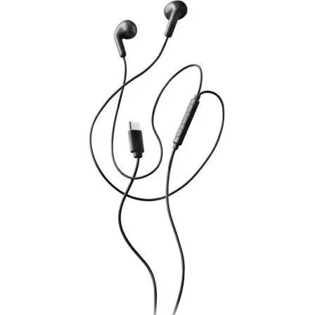 NGS Auriculares Cross Glide Black USB-C con Micrófono Intrauditivos Negros para Smartphones y Ordenadores 145