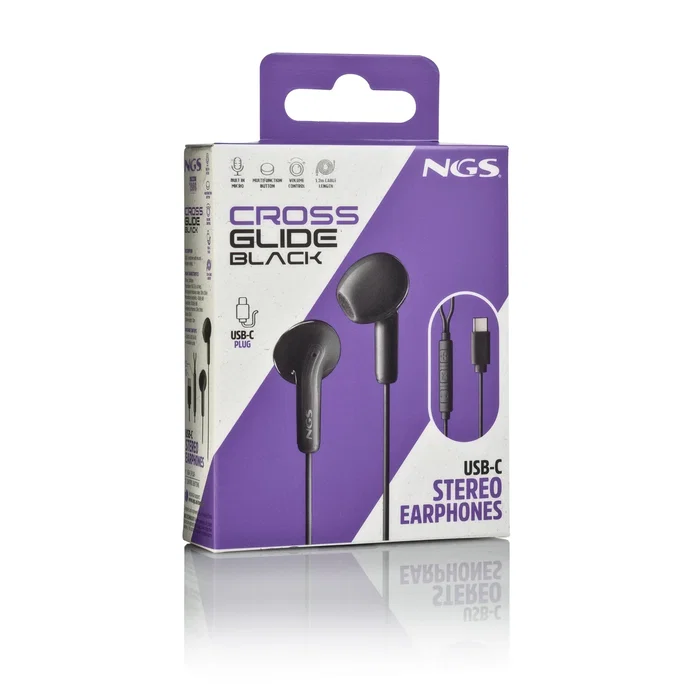NGS Cross Glide Auriculares USB-C Negros