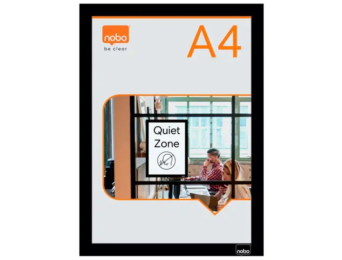 Nobo Marco Porta Anuncios Magnético Autoadhesivo DIN A4 Negro Pack de 2 Unidades