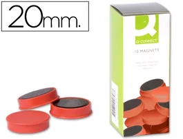 Q-connect Iman para sujeción 20 mm rojo, caja de 10 unidades