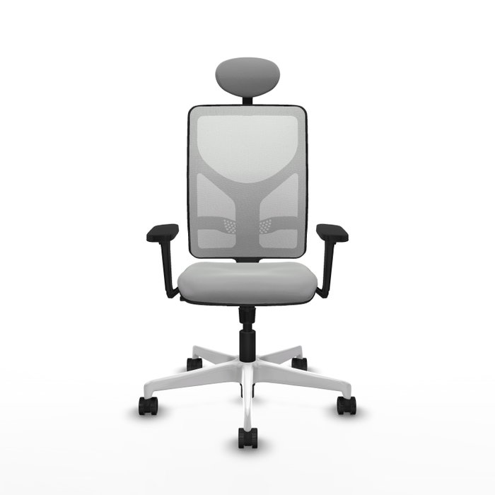 PIQUERAS Y CRESPO Silla de oficina Motilla con mecanismo Sincro, Gris claro y Blanco