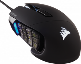 Corsair Ratón Gaming Scimitar RGB Elite CH-9304211-EU, Óptico 18000 DPI, USB Tipo A, Mano Derecha, Negro