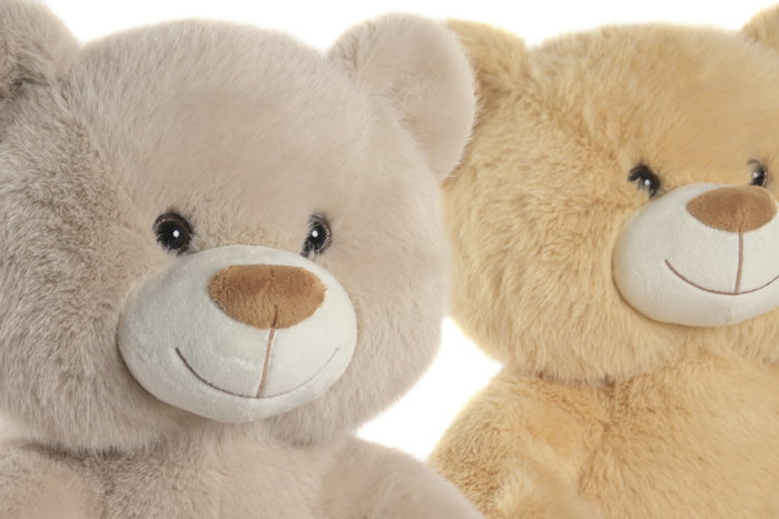 DKD Home Decor Peluche Oso Beige Crema 35x42x45 cm (4 Unidades)
