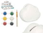 Pincello Hucha para Pintar Nube con 6 Colores y Pincel, Cerámica Blanca, 12x9.4x7 cm (Set de 24)