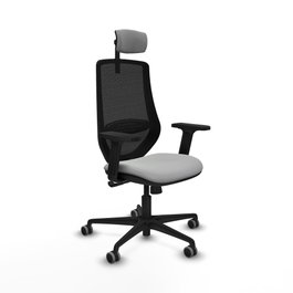 PIQUERAS Y CRESPO Silla de oficina Mardos con mecanismo Sincro, Gris claro y Negro