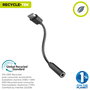 muvit for change adaptador Tipo C a Jack 3.5mm negro