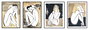 DKD Home Decor Set de 4 Cuadros de Lienzo Enmarcados Mujer 50x70 cm Beige y Negro