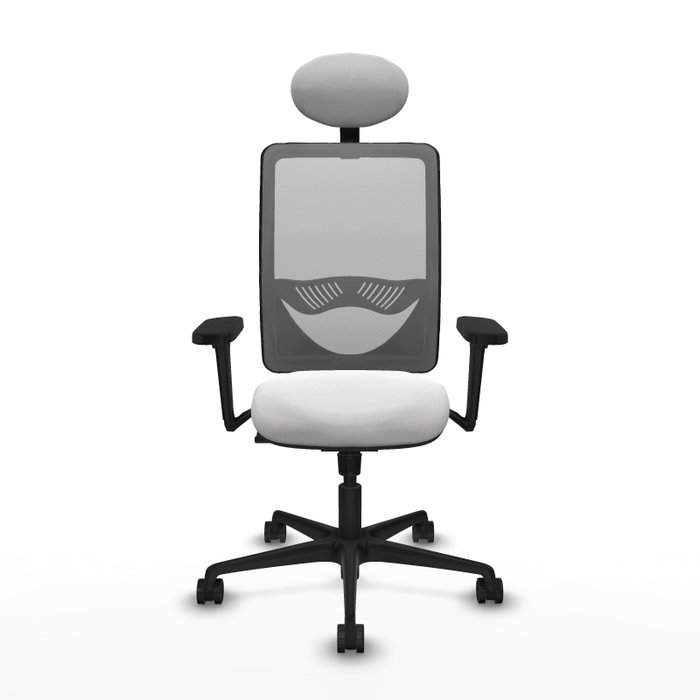 PIQUERAS Y CRESPO Silla de oficina Zulema con mecanismo Sincro, Blanco y Gris