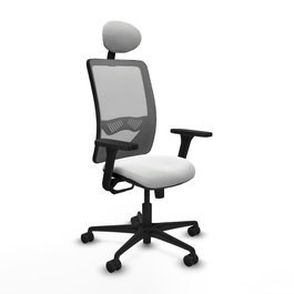 PIQUERAS Y CRESPO Silla de oficina Zulema con mecanismo Sincro, Blanco y Gris