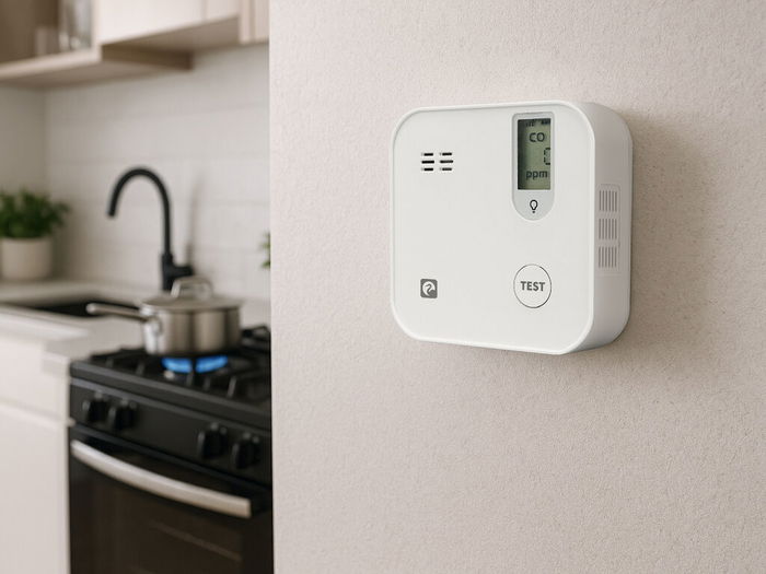 Garza 401705C Detector de Seguridad Inteligente CO Smart WiFi Blanco con Pantalla LCD