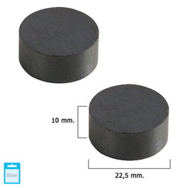 WOLFPACK LINEA PROFESIONAL Imanes de Ferrita Redondo 22,5x10 mm (Blister 2 Piezas)