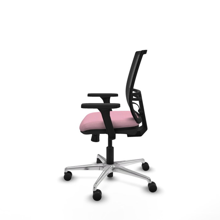 PIQUERAS Y CRESPO Silla de oficina Yunquera con mecanismo Sincro/Traslack, Rosa y Negro